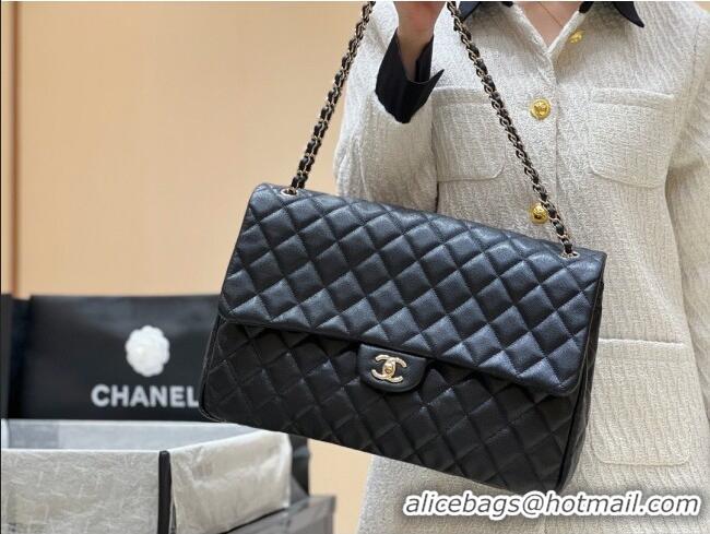 Market Sells Chanel XXL Maxi Classic Flap Bag in Grained Calfskin AS4461 Black 2024 Top Quality