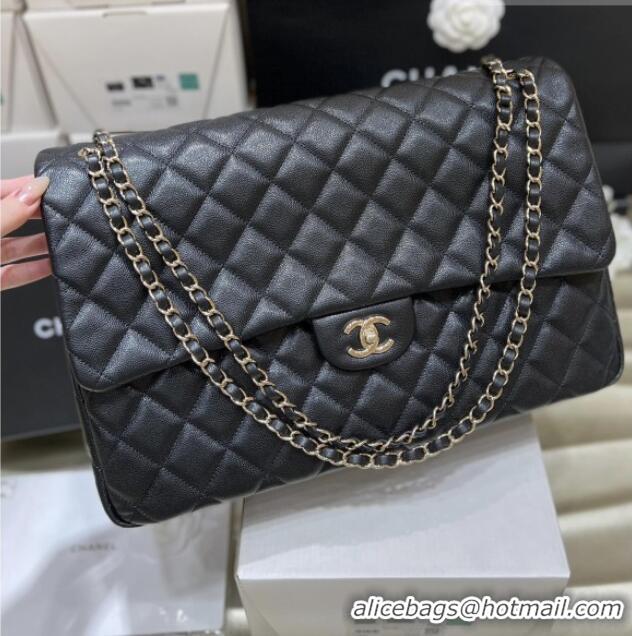 Market Sells Chanel XXL Maxi Classic Flap Bag in Grained Calfskin AS4461 Black 2024 Top Quality