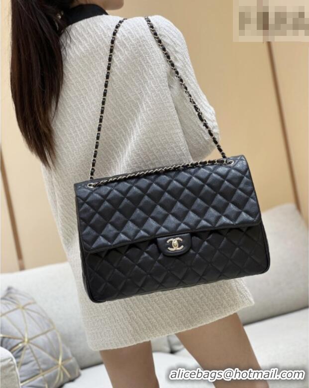 Market Sells Chanel XXL Maxi Classic Flap Bag in Grained Calfskin AS4461 Black 2024 Top Quality