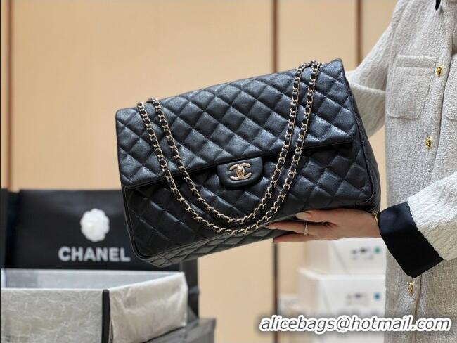 Market Sells Chanel XXL Maxi Classic Flap Bag in Grained Calfskin AS4461 Black 2024 Top Quality