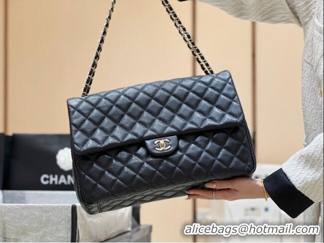 Market Sells Chanel XXL Maxi Classic Flap Bag in Grained Calfskin AS4461 Black 2024 Top Quality