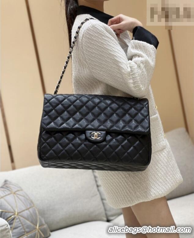 Market Sells Chanel XXL Maxi Classic Flap Bag in Grained Calfskin AS4461 Black 2024 Top Quality