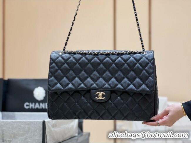 Market Sells Chanel XXL Maxi Classic Flap Bag in Grained Calfskin AS4461 Black 2024 Top Quality