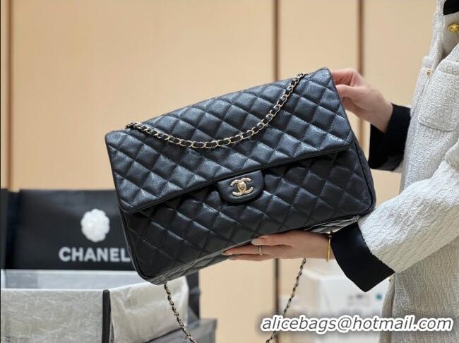 Market Sells Chanel XXL Maxi Classic Flap Bag in Grained Calfskin AS4461 Black 2024 Top Quality