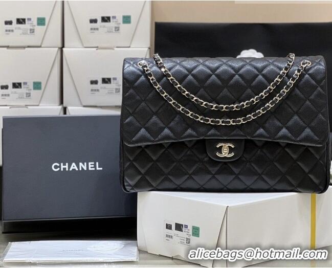 Market Sells Chanel XXL Maxi Classic Flap Bag in Grained Calfskin AS4461 Black 2024 Top Quality