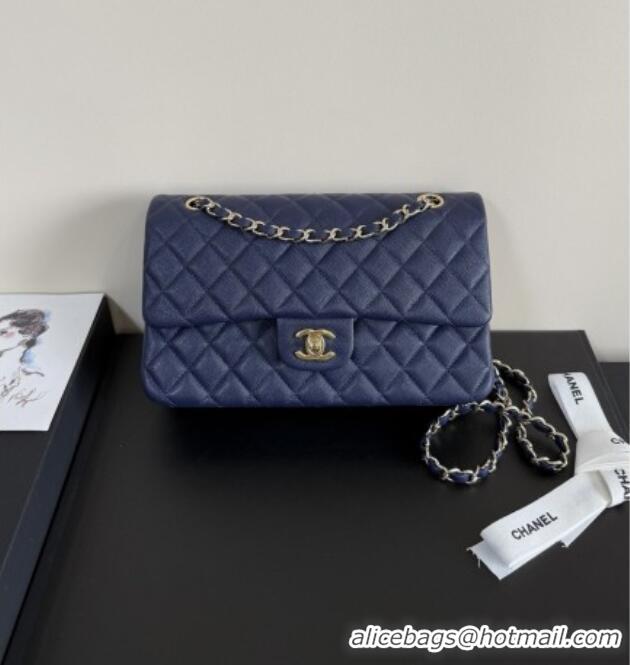 Super Quality Chanel Grained Calfskin Medium Classic Flap Bag A01112 Deep Blue/Gold 2026