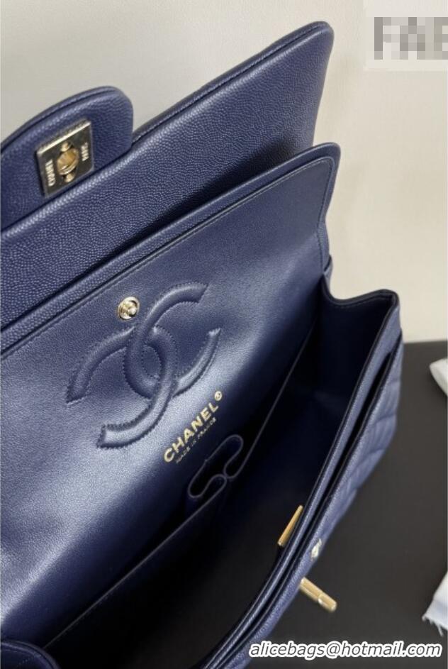 Super Quality Chanel Grained Calfskin Medium Classic Flap Bag A01112 Deep Blue/Gold 2026
