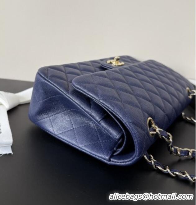 Super Quality Chanel Grained Calfskin Medium Classic Flap Bag A01112 Deep Blue/Gold 2026