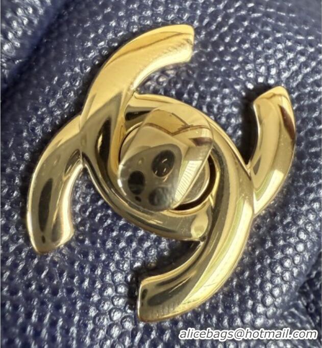 Super Quality Chanel Grained Calfskin Medium Classic Flap Bag A01112 Deep Blue/Gold 2026