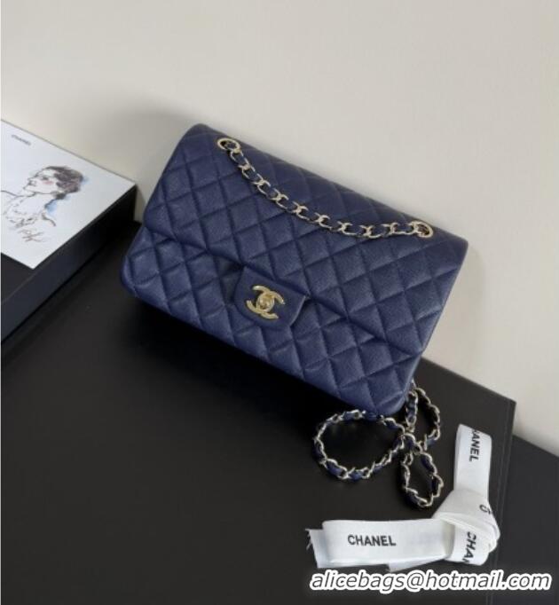 Super Quality Chanel Grained Calfskin Medium Classic Flap Bag A01112 Deep Blue/Gold 2026