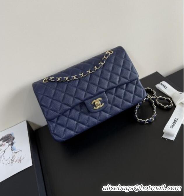 Super Quality Chanel Grained Calfskin Medium Classic Flap Bag A01112 Deep Blue/Gold 2026