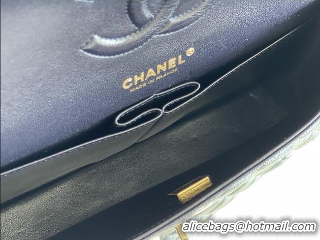 Pretty Style Chanel Grained Calfskin Medium Classic Flap Bag A01112 Deep Blue/Light Gold 2026 Original Quality