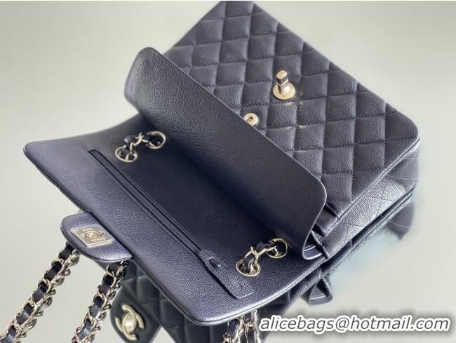 Luxury Discount Chanel Grained Calfskin Small Classic Flap Bag A01116 Deep Blue/Light Gold 2026 Original Quality