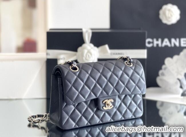 Luxury Discount Chanel Grained Calfskin Small Classic Flap Bag A01116 Deep Blue/Light Gold 2026 Original Quality