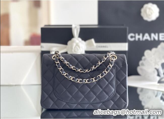 Luxury Discount Chanel Grained Calfskin Small Classic Flap Bag A01116 Deep Blue/Light Gold 2026 Original Quality
