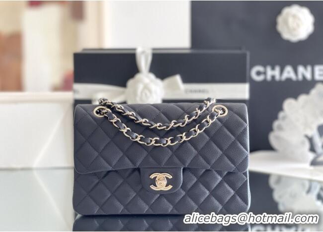 Luxury Discount Chanel Grained Calfskin Small Classic Flap Bag A01116 Deep Blue/Light Gold 2026 Original Quality