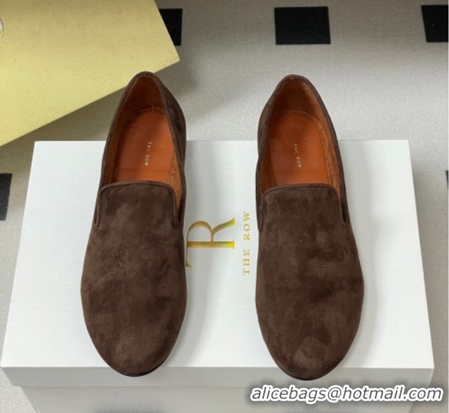Pretty Style The Row Suede Flat Loafers TR120808 Dark Brown 2026