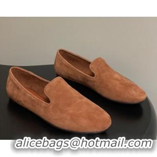Charming The Row Suede Flat Loafers TR120808 Light Brown 2026
