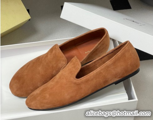 Charming The Row Suede Flat Loafers TR120808 Light Brown 2026