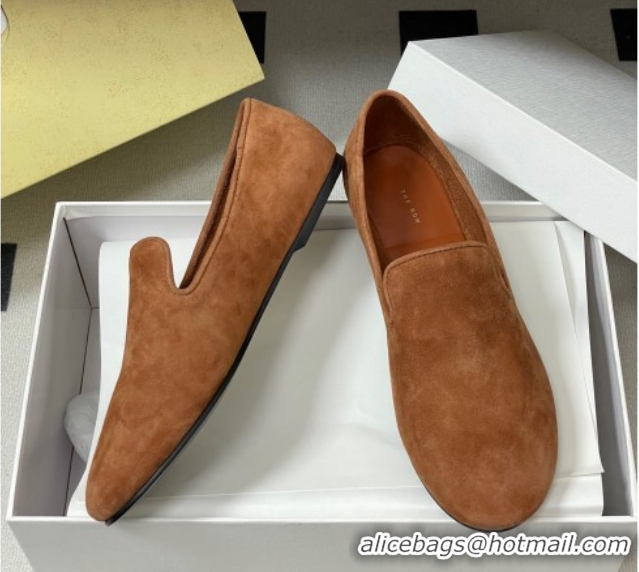 Charming The Row Suede Flat Loafers TR120808 Light Brown 2026