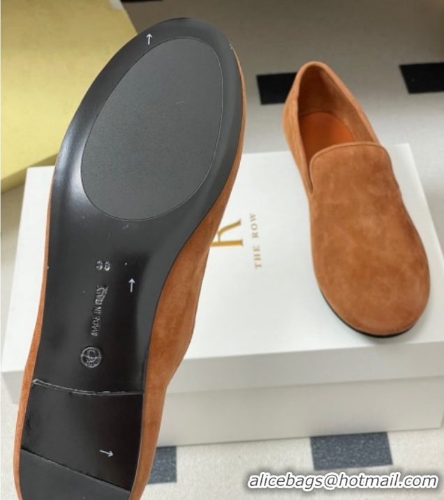 Charming The Row Suede Flat Loafers TR120808 Light Brown 2026