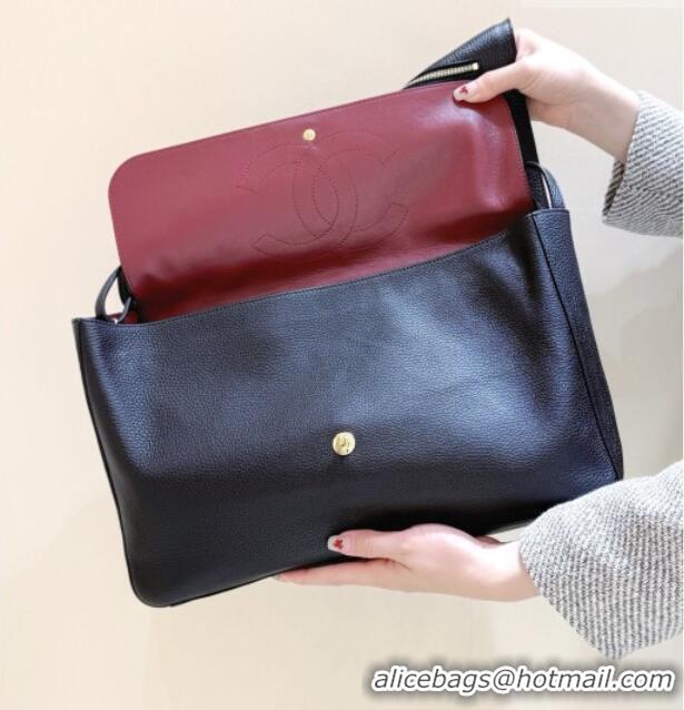 Luxury Cheap Chanel Maxi Flap Bag in Black Grained Calfskin AS6233 Spring Summer 2026 Top Quality