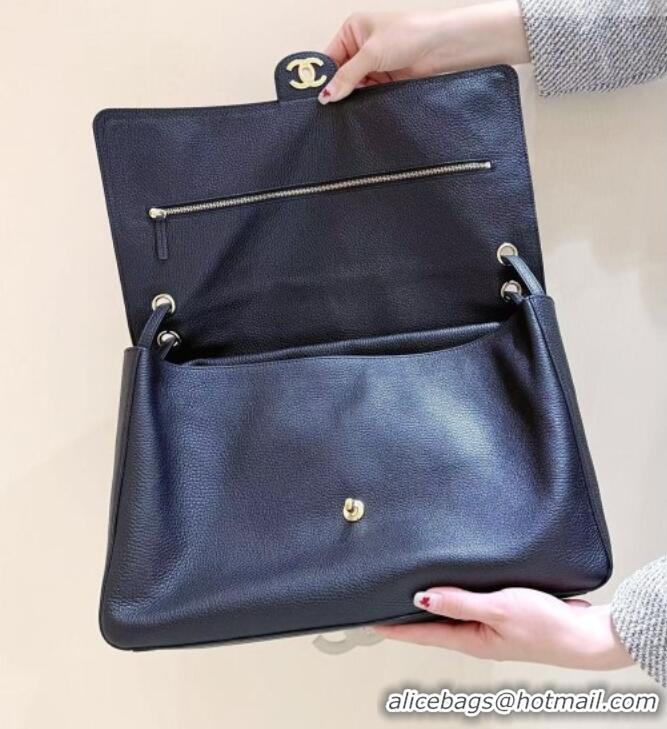 Luxury Cheap Chanel Maxi Flap Bag in Black Grained Calfskin AS6233 Spring Summer 2026 Top Quality