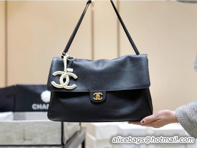 Luxury Cheap Chanel Maxi Flap Bag in Black Grained Calfskin AS6233 Spring Summer 2026 Top Quality