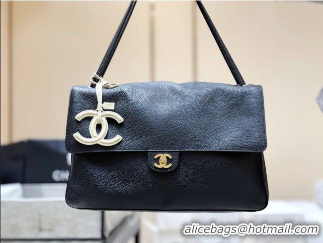 Luxury Cheap Chanel Maxi Flap Bag in Black Grained Calfskin AS6233 Spring Summer 2026 Top Quality
