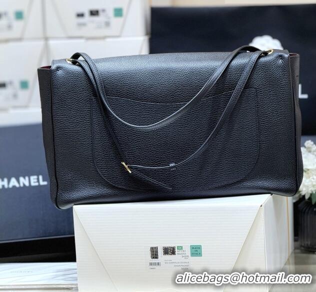 Luxury Cheap Chanel Maxi Flap Bag in Black Grained Calfskin AS6233 Spring Summer 2026 Top Quality