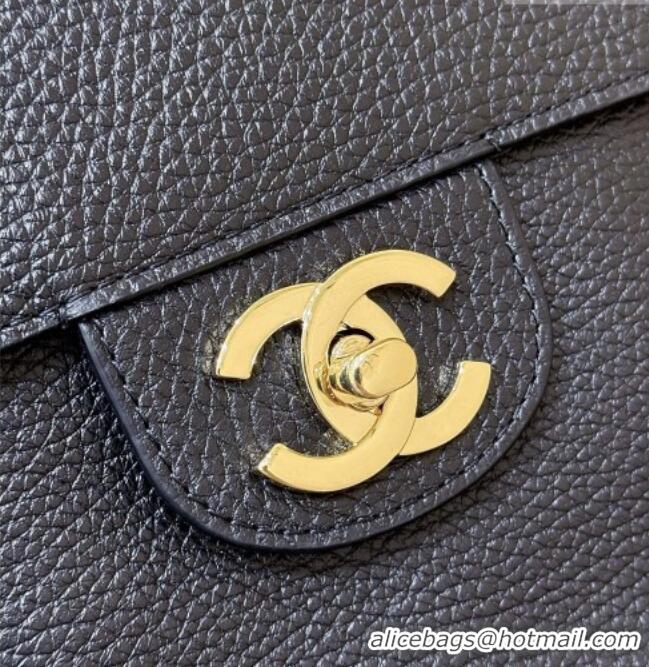Luxury Cheap Chanel Maxi Flap Bag in Black Grained Calfskin AS6233 Spring Summer 2026 Top Quality
