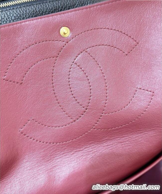 Luxury Cheap Chanel Maxi Flap Bag in Black Grained Calfskin AS6233 Spring Summer 2026 Top Quality