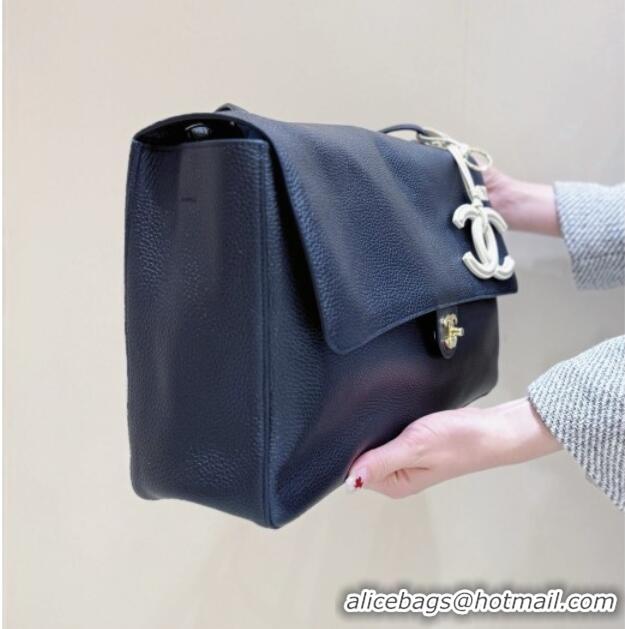 Luxury Cheap Chanel Maxi Flap Bag in Black Grained Calfskin AS6233 Spring Summer 2026 Top Quality