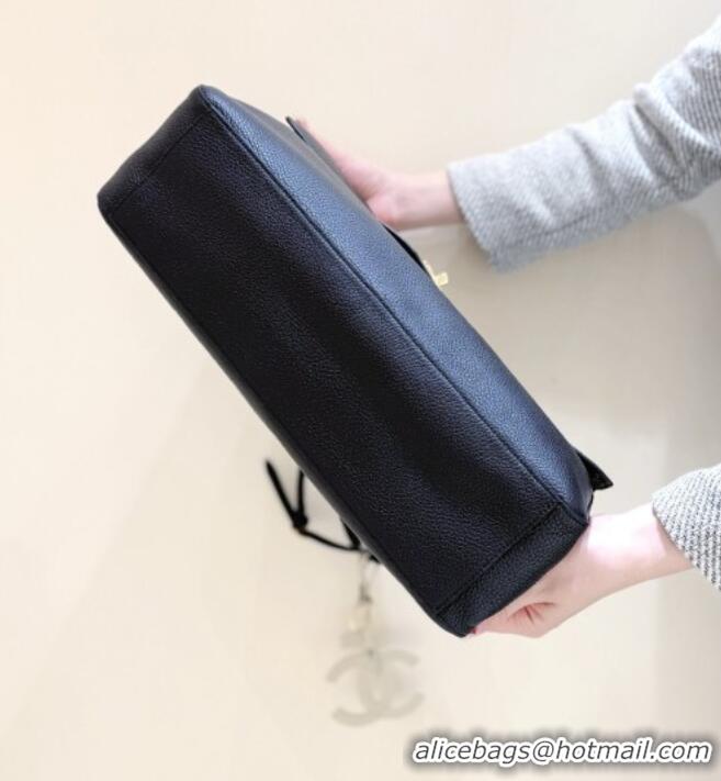 Luxury Cheap Chanel Maxi Flap Bag in Black Grained Calfskin AS6233 Spring Summer 2026 Top Quality