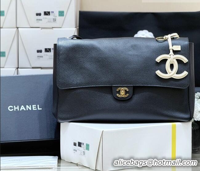 Luxury Cheap Chanel Maxi Flap Bag in Black Grained Calfskin AS6233 Spring Summer 2026 Top Quality