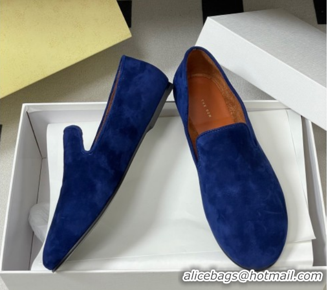 Popular Style The Row Suede Flat Loafers TR120808 Blue 2026