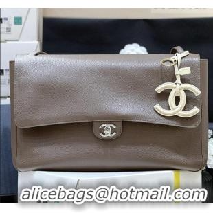 Luxury Cheap Chanel Maxi Flap Bag in Light Brown Grained Calfskin AS6233 Spring Summer 2026 Top Quality