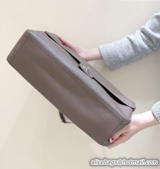 Luxury Cheap Chanel Maxi Flap Bag in Light Brown Grained Calfskin AS6233 Spring Summer 2026 Top Quality