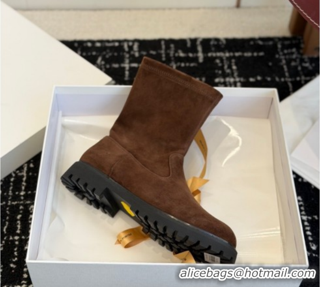 Best Grade The Row Suede Flat Ankle Boots TR120809 Brown 2026