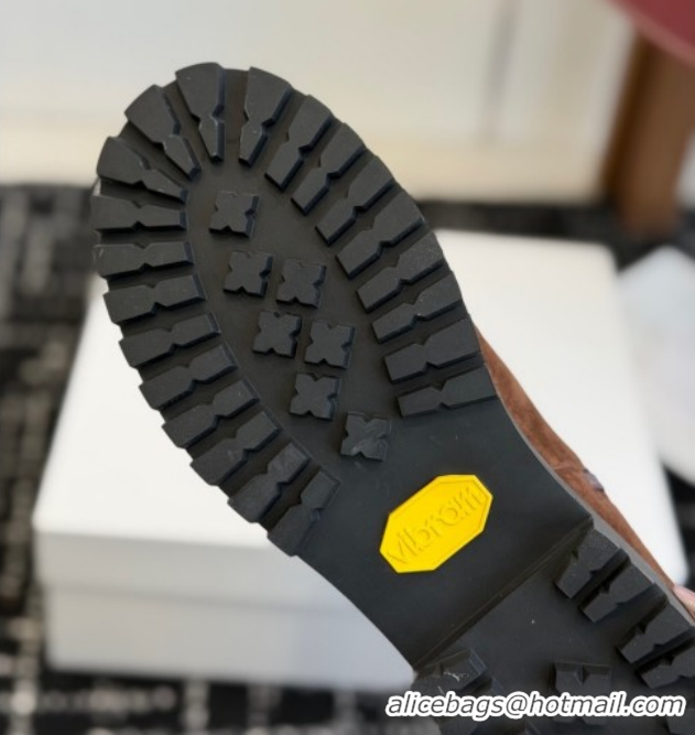 Best Grade The Row Suede Flat Ankle Boots TR120809 Brown 2026