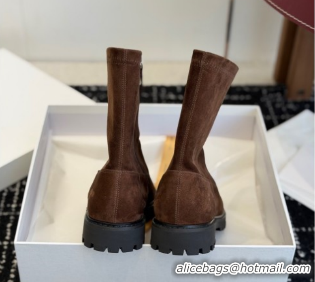 Best Grade The Row Suede Flat Ankle Boots TR120809 Brown 2026