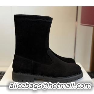 Low Price The Row Suede Flat Ankle Boots TR120809 Black 2026