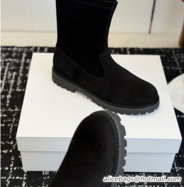 Low Price The Row Suede Flat Ankle Boots TR120809 Black 2026