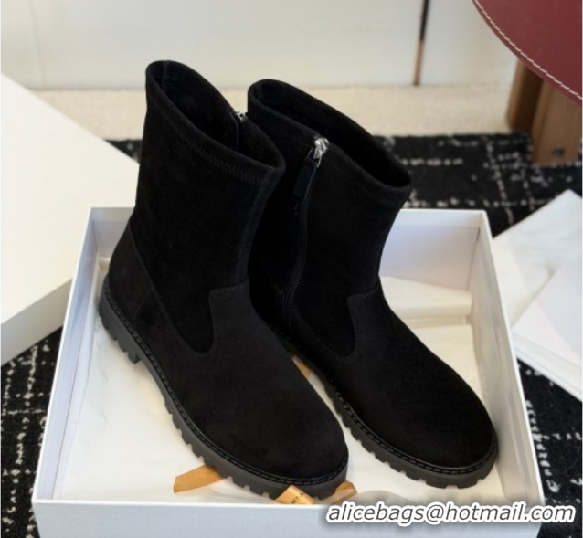 Low Price The Row Suede Flat Ankle Boots TR120809 Black 2026