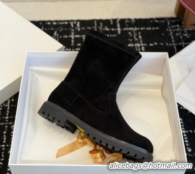 Low Price The Row Suede Flat Ankle Boots TR120809 Black 2026