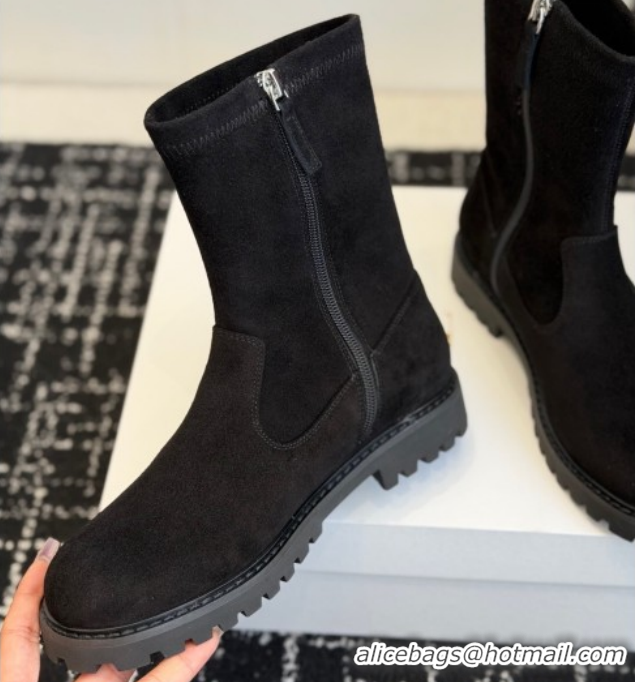 Low Price The Row Suede Flat Ankle Boots TR120809 Black 2026