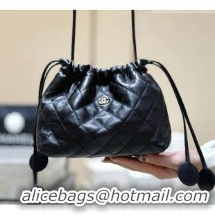 Best Price Chanel Clutch with Leather Strap in Black Lambskin AP5227 2026 Top Quality