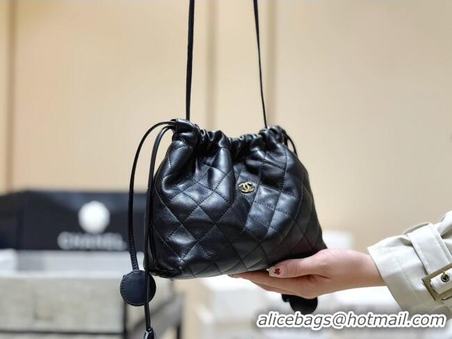 Best Price Chanel Clutch with Leather Strap in Black Lambskin AP5227 2026 Top Quality