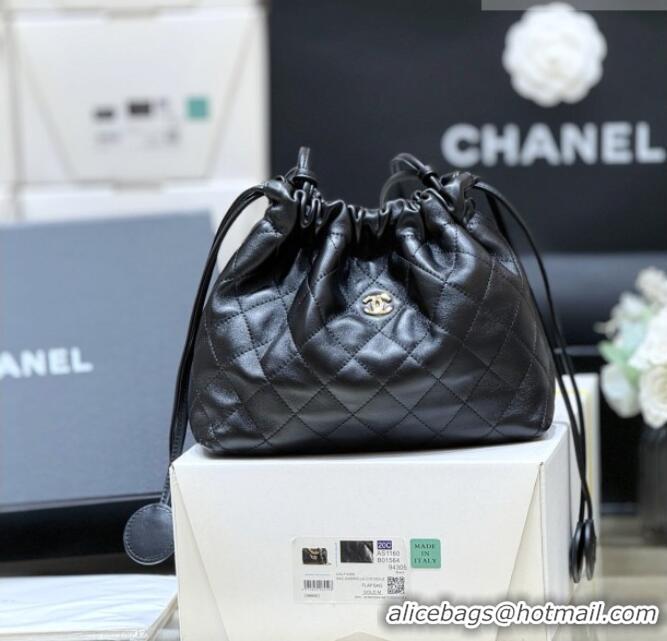 Best Price Chanel Clutch with Leather Strap in Black Lambskin AP5227 2026 Top Quality