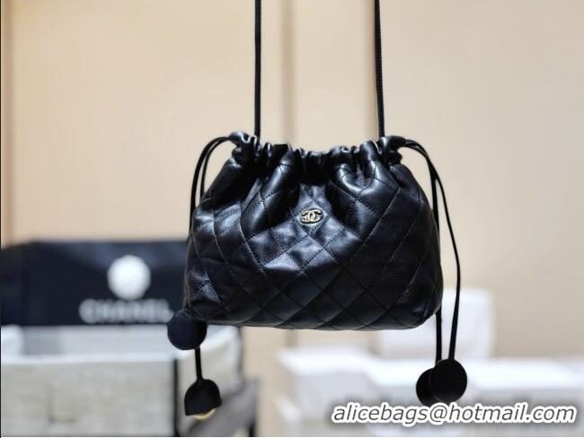 Best Price Chanel Clutch with Leather Strap in Black Lambskin AP5227 2026 Top Quality